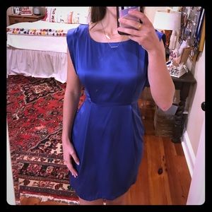 Basic Pretty Navy Silky Dress
